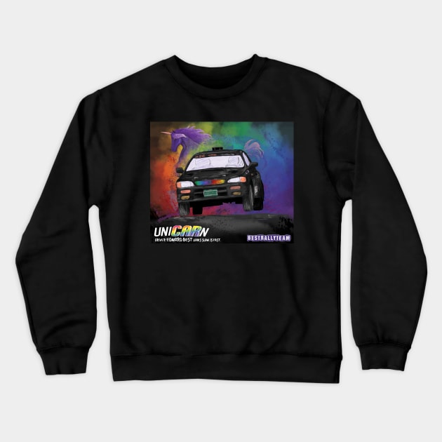 Best Rally Team Rainbow Dust Merch Crewneck Sweatshirt by Becky Best Art